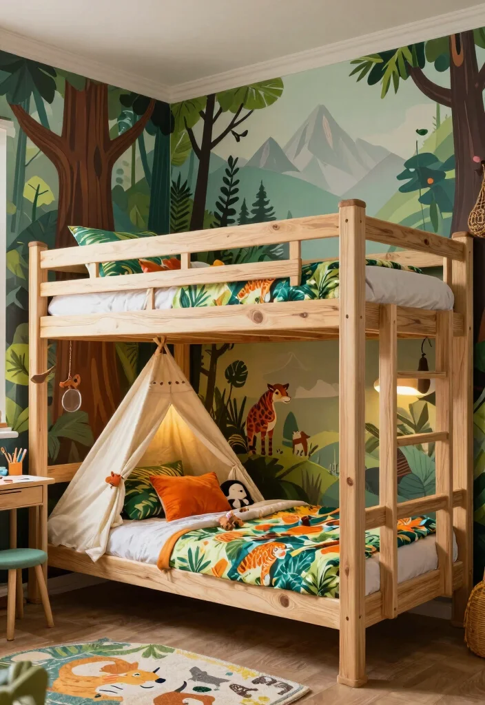 10 Boys Bunk Bed Bedroom Ideas to Maximize Floor Space 1. Adventure Theme Bunk Bed 0