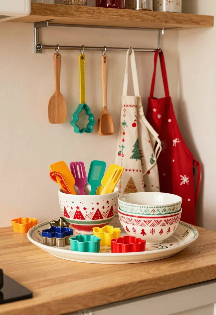 10 Christmas Kitchen Decor Ideas for a Cozy Festive Feel 10. Holiday Themed Baking Supplies 0