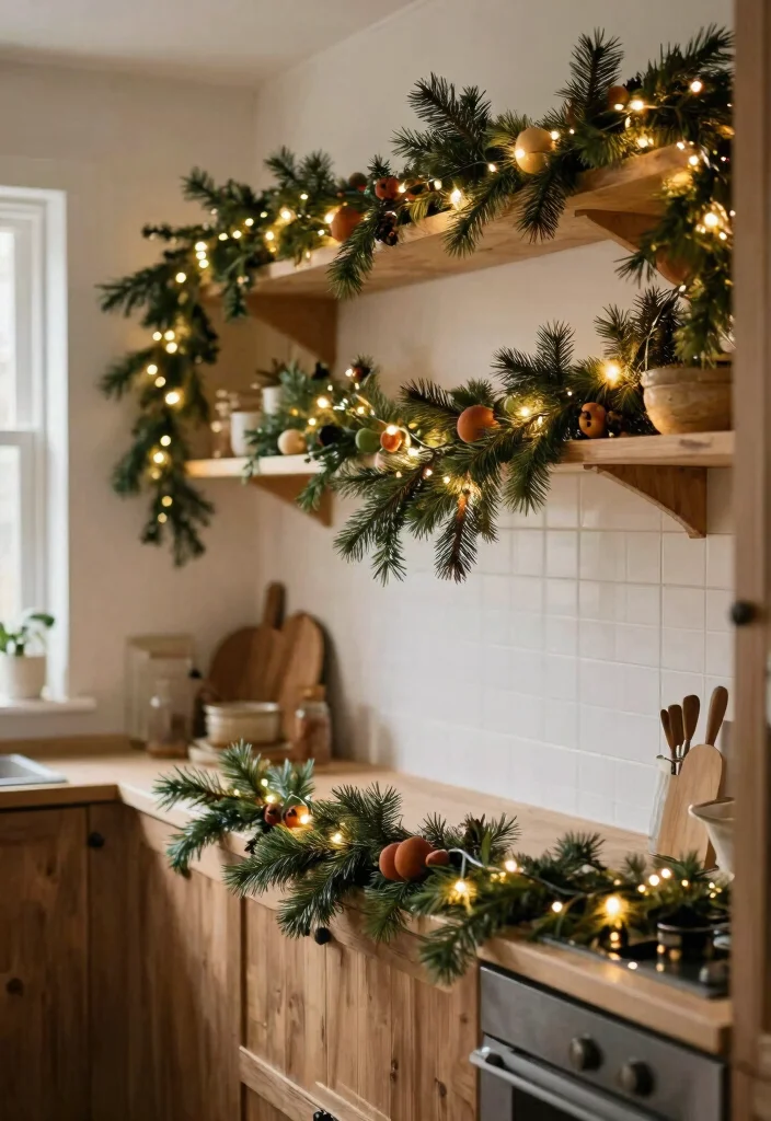 10 Christmas Kitchen Decor Ideas for a Cozy Festive Feel 9. Whimsical Garland Accents 0