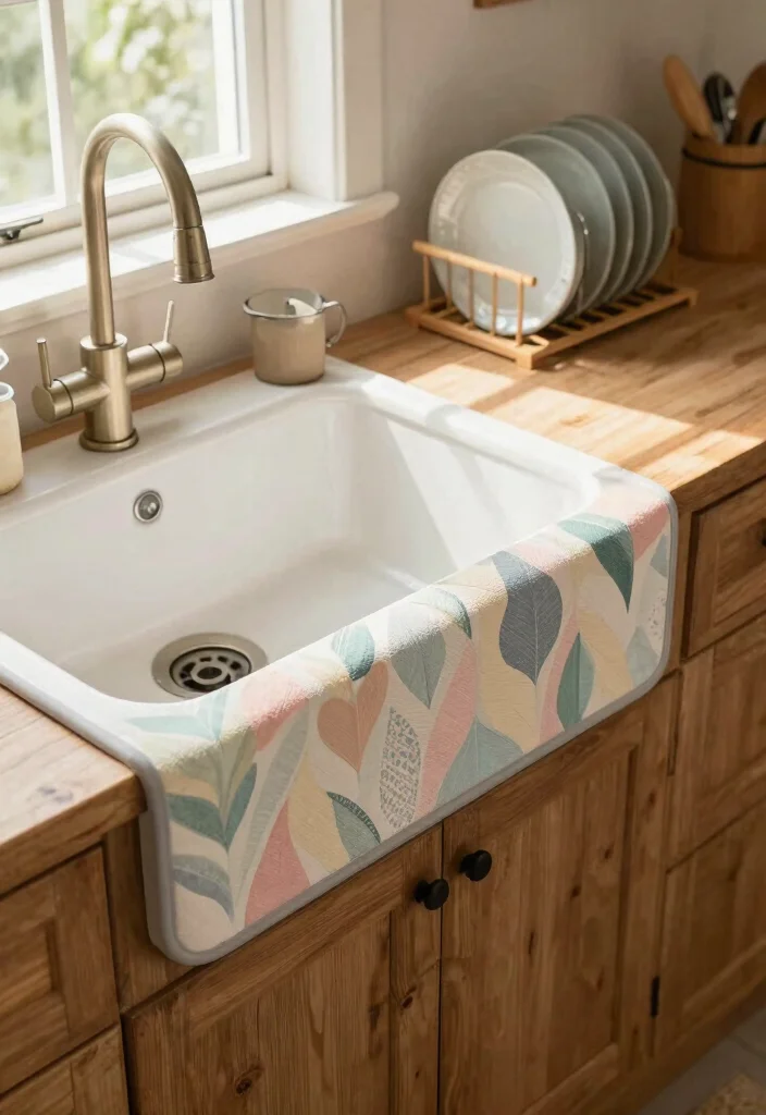 10 Kitchen Sink Decor Ideas for a Styled Counter Look 3. A Charming Sink Mat 0