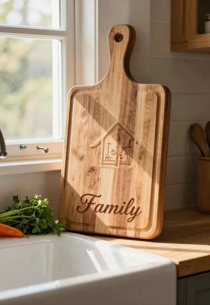 10 Kitchen Sink Decor Ideas for a Styled Counter Look 7. Personalized Cutting Board 0