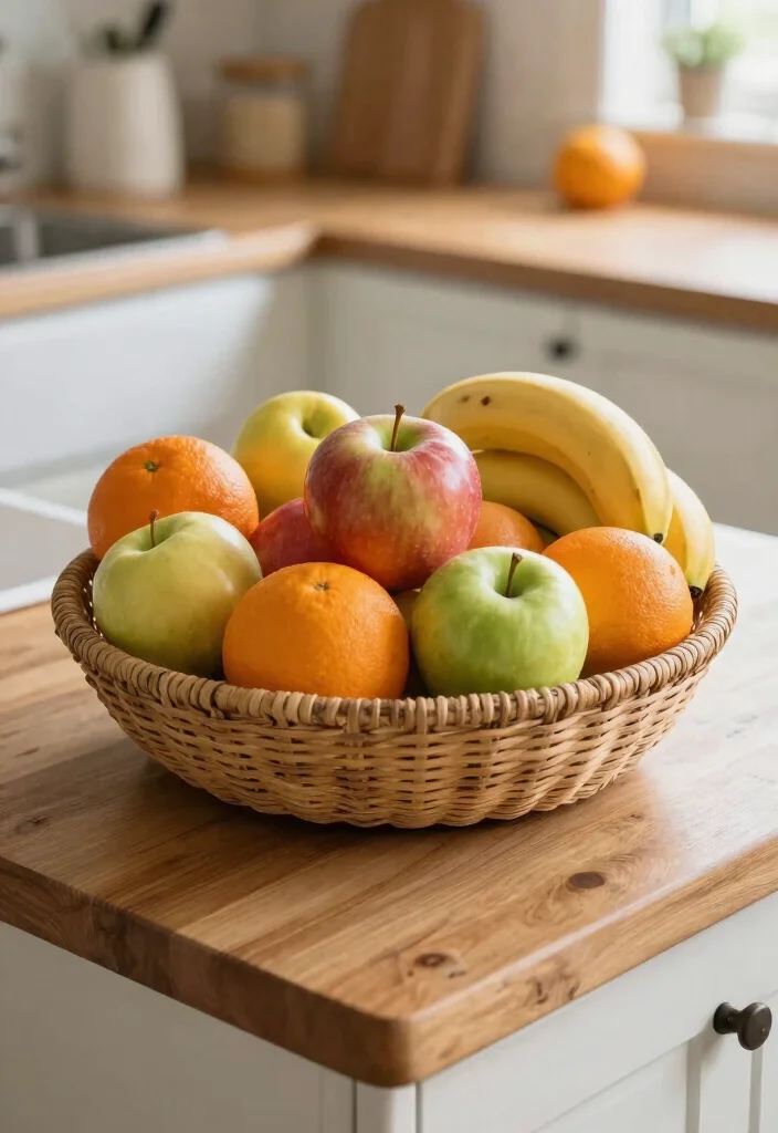 10 Kitchen Sink Decor Ideas for a Styled Counter Look 8. Farmhouse Style Fruit Bowl 0