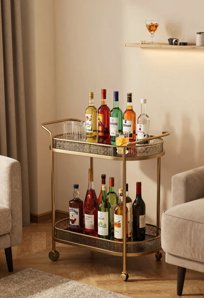 10 Living Room Corner Space Ideas That Look Intentional 5. Mini Bar Setup 0
