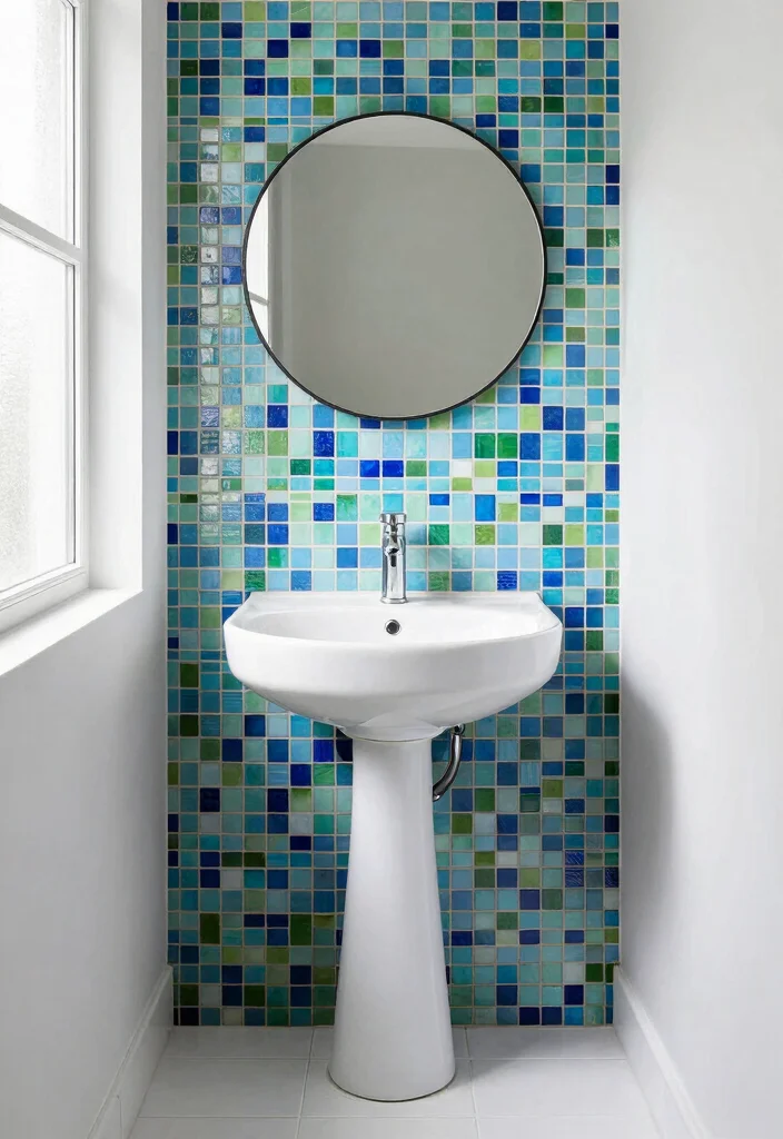 10 Small Bathroom Tile Ideas to Make Compact Spaces Look Bigger 3. Mosaic Tiles for Unique Patterns 0