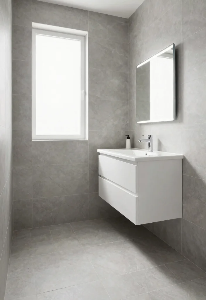 10 Small Bathroom Tile Ideas to Make Compact Spaces Look Bigger 4. Large Format Tiles for a Seamless Look 0