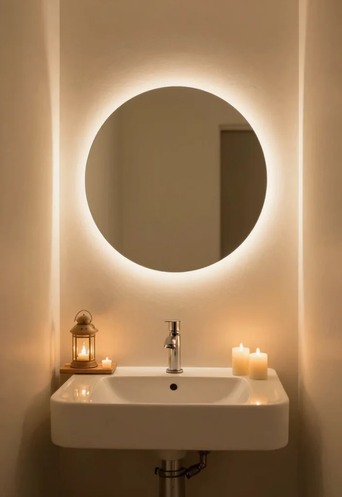 10 Small Beige Bathroom Ideas with Warm Neutral Tones 4. Soft Lighting Solutions 0