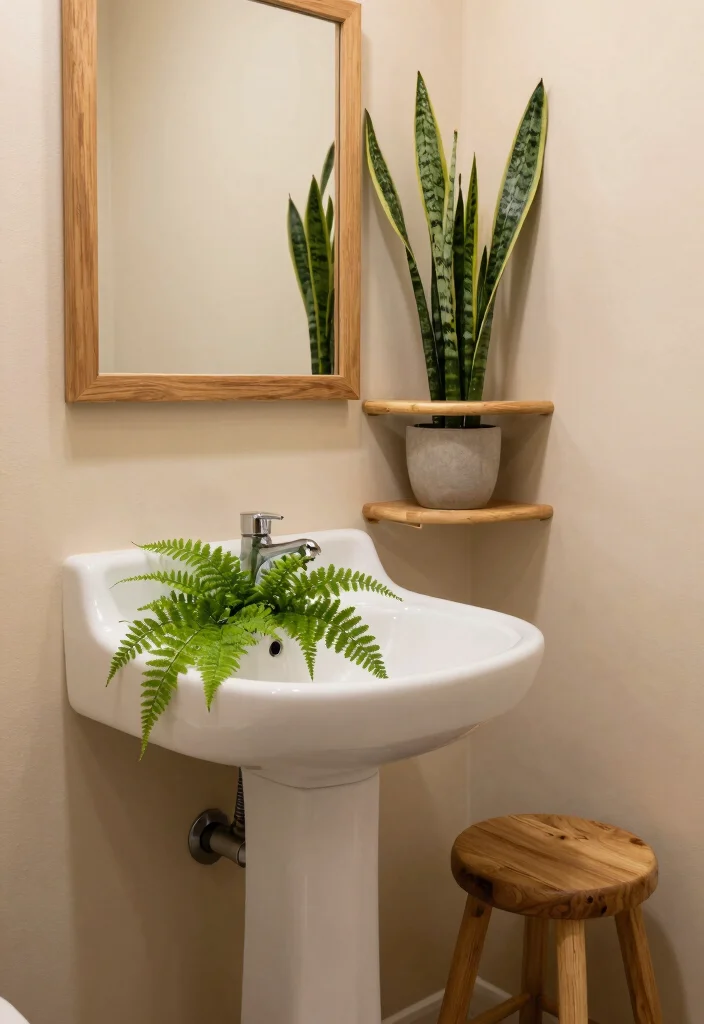 10 Small Beige Bathroom Ideas with Warm Neutral Tones 7. Natural Elements 0