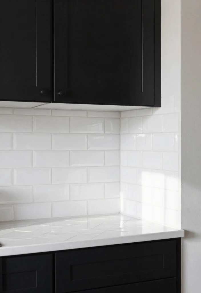 10 Small Black Kitchen Ideas with Bold Modern Contrast 4. White Subway Tile Backsplash 0