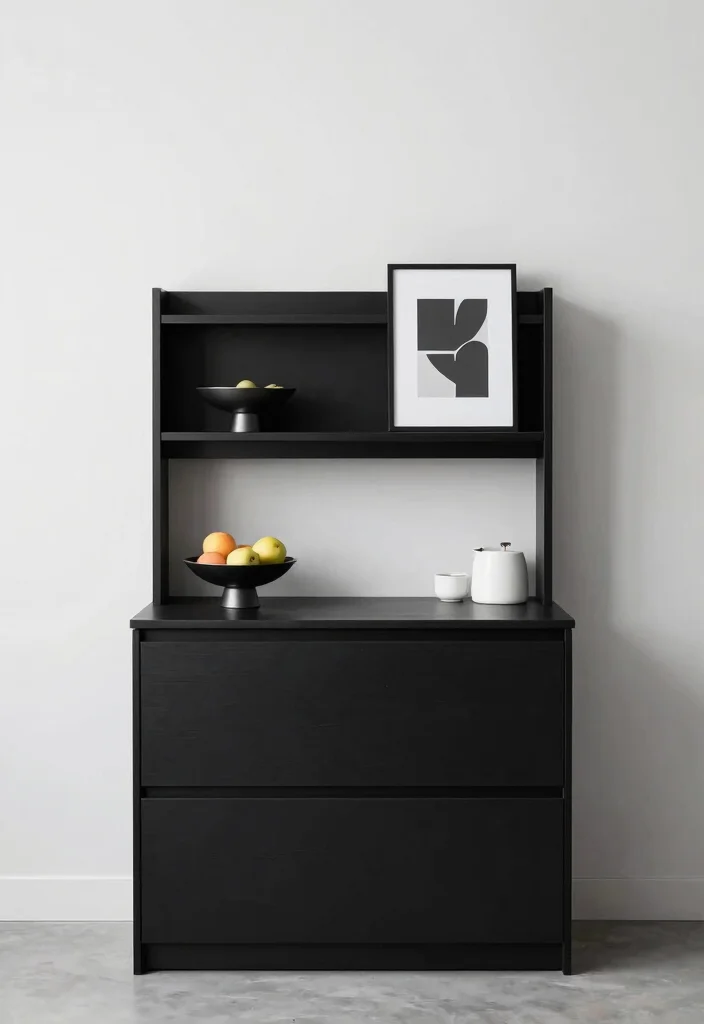 10 Small Black Kitchen Ideas with Bold Modern Contrast 8. Minimalist Decor 0