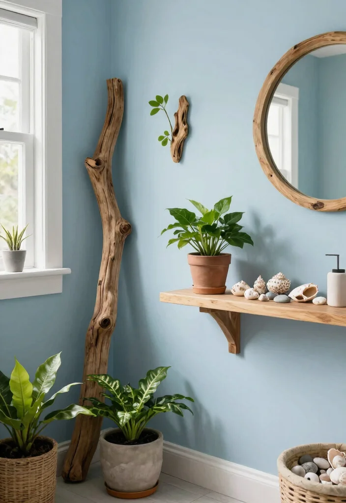 10 Small Blue Bathroom Ideas for a Calm and Airy Feel 10. Natural Elements 0