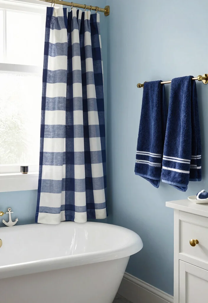 10 Small Blue Bathroom Ideas for a Calm and Airy Feel 2. Navy Accents 0