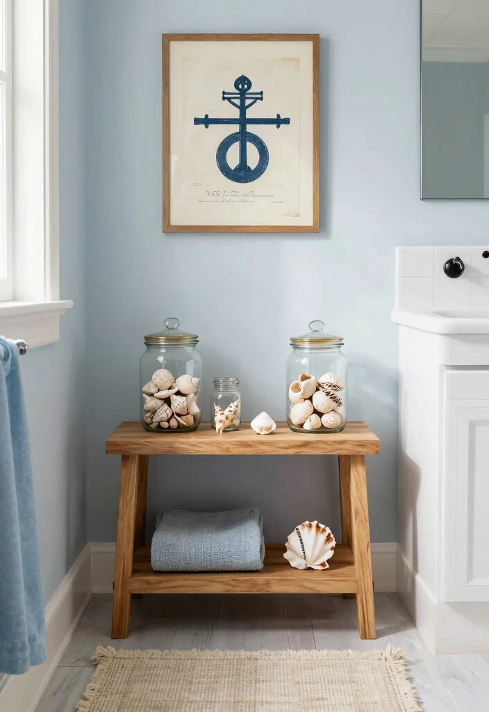 10 Small Blue Bathroom Ideas for a Calm and Airy Feel 4. Coastal Themed Accessories 0