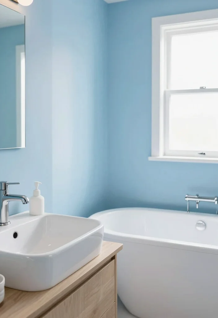 10 Small Blue Bathroom Ideas for a Calm and Airy Feel 5. Bright White Fixtures 0
