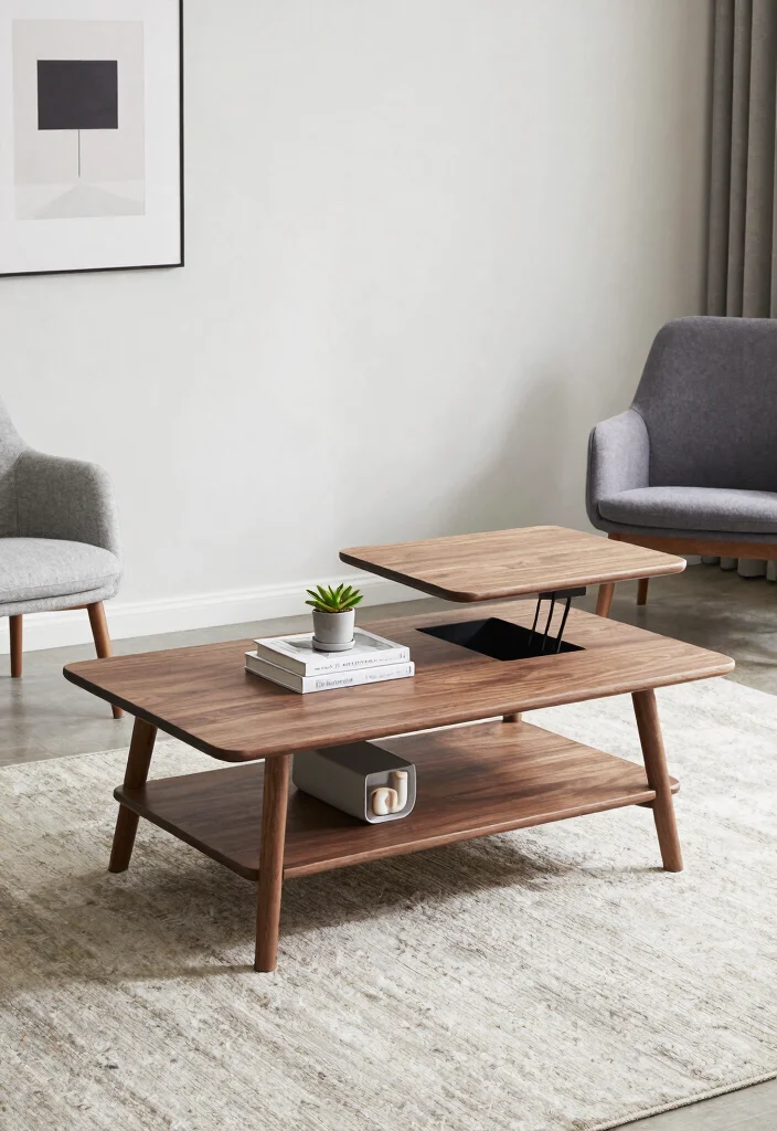 10 Small Living Room Ideas with TV for Smart Layouts 2. Multifunctional Coffee Table 0