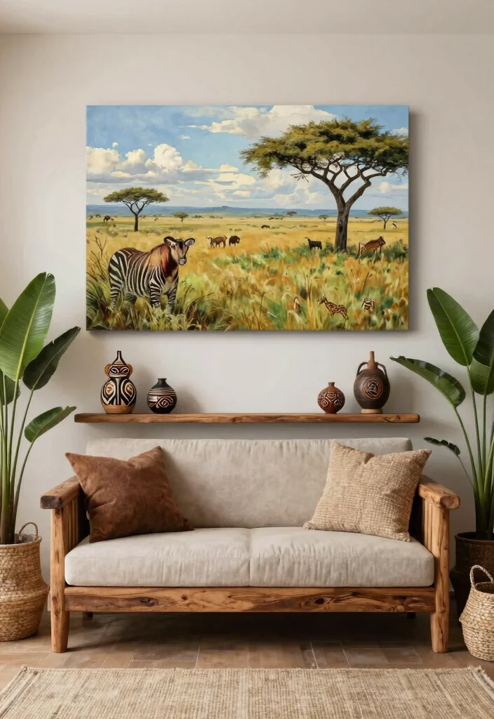 12 African Living Room Ideas with Rich Cultural Style 10. Overarching Themes of Nature and Culture 0