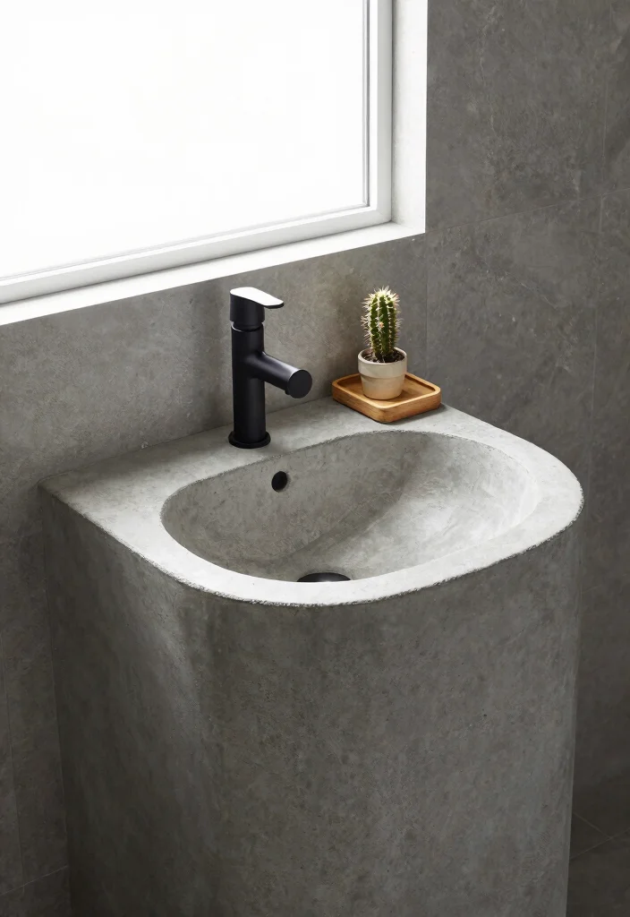 12 Bathroom Basin Ideas for Modern and Stylish Layouts 12 12 Bathroom Basin Ideas for Modern and Stylish Layouts 2. Concrete Sinks 0