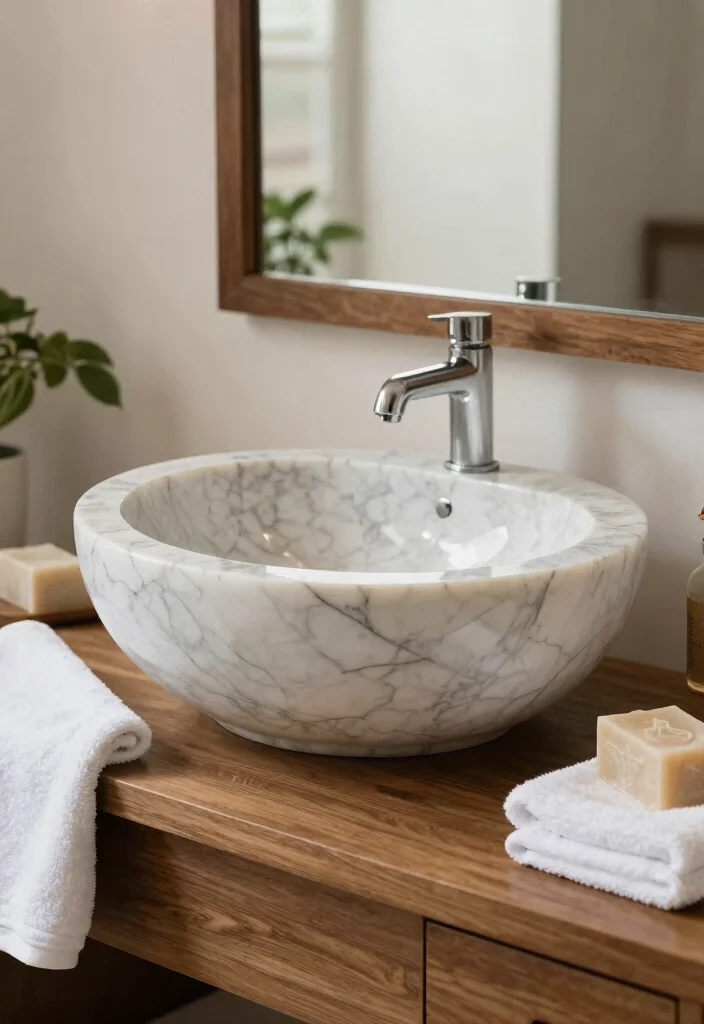 12 Bathroom Basin Ideas for Modern and Stylish Layouts 13 12 Bathroom Basin Ideas for Modern and Stylish Layouts 3. Stone Basins 0