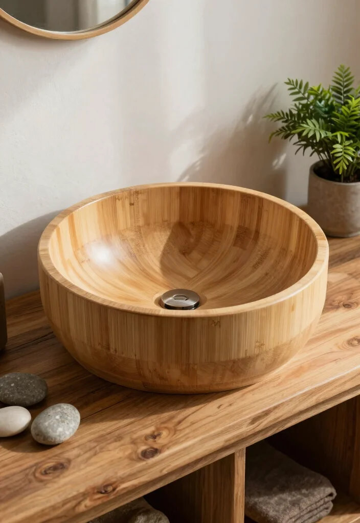 12 Bathroom Basin Ideas for Modern and Stylish Layouts 28 12 Bathroom Basin Ideas for Modern and Stylish Layouts 8. Sustainable Bamboo Basins 0