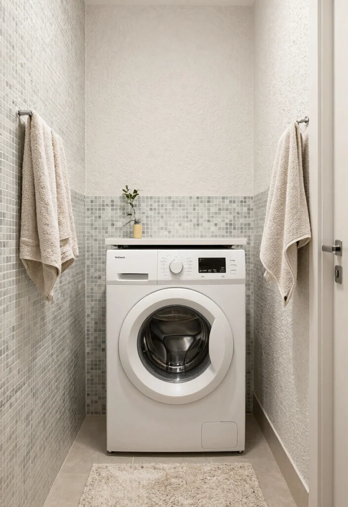 12 Bathroom Ideas with Washing Machine for Small Homes 54 12 Bathroom Ideas with Washing Machine for Small Homes 10. Textured Finishes 0