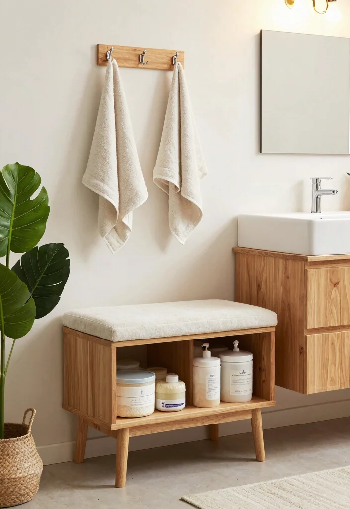 12 Bathroom Ideas with Washing Machine for Small Homes 17 12 Bathroom Ideas with Washing Machine for Small Homes 3. Multifunctional Furniture 0