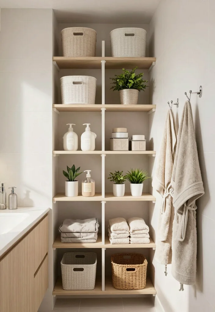 12 Bathroom Ideas with Washing Machine for Small Homes 18 12 Bathroom Ideas with Washing Machine for Small Homes 4. Vertical Storage Solutions 0