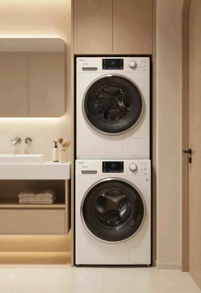 12 Bathroom Ideas with Washing Machine for Small Homes 30 12 Bathroom Ideas with Washing Machine for Small Homes 6. Smart Laundry Spaces 0