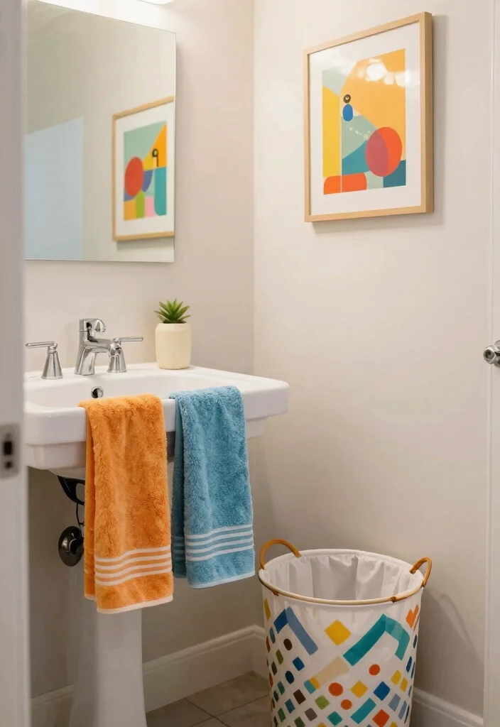 12 Bathroom Ideas with Washing Machine for Small Homes 42 12 Bathroom Ideas with Washing Machine for Small Homes 8. Colorful Accents 0