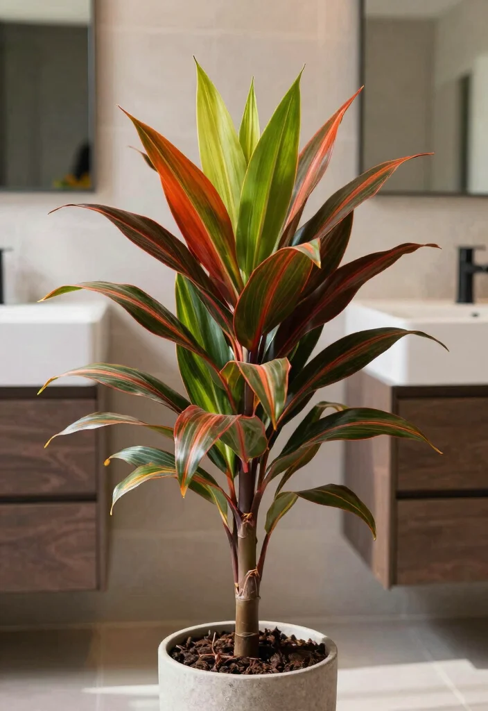 12 Bathroom Plant Ideas to Add Life and Freshness 11. Dracaena Dracaena marginata 0