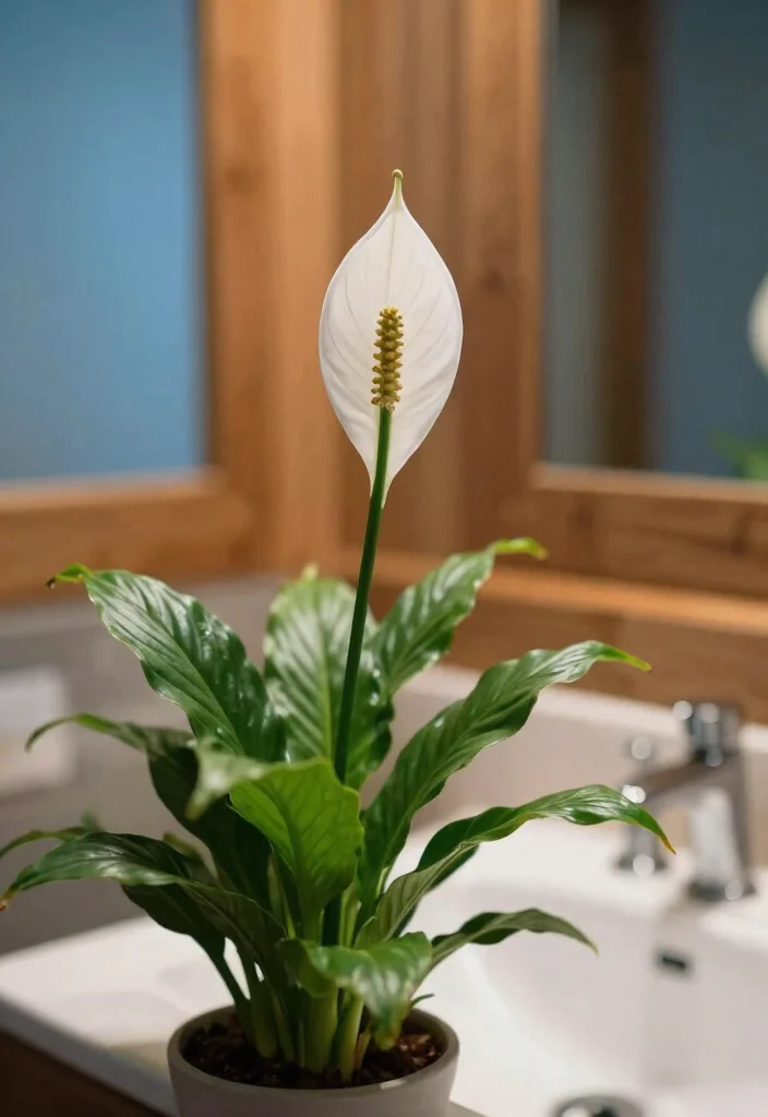 12 Bathroom Plant Ideas to Add Life and Freshness 4. Peace Lily Spathiphyllum 0