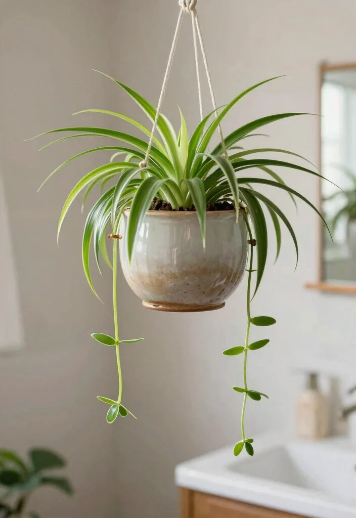 12 Bathroom Plant Ideas to Add Life and Freshness 5. Spider Plant Chlorophytum comosum 0