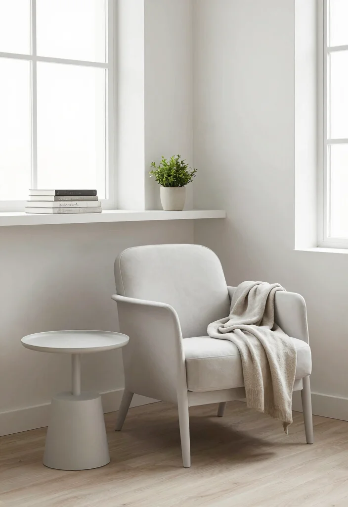 12 Bedroom Sitting Area Ideas for Cozy Relaxing Corners 2. Minimalist Reading Nook 0