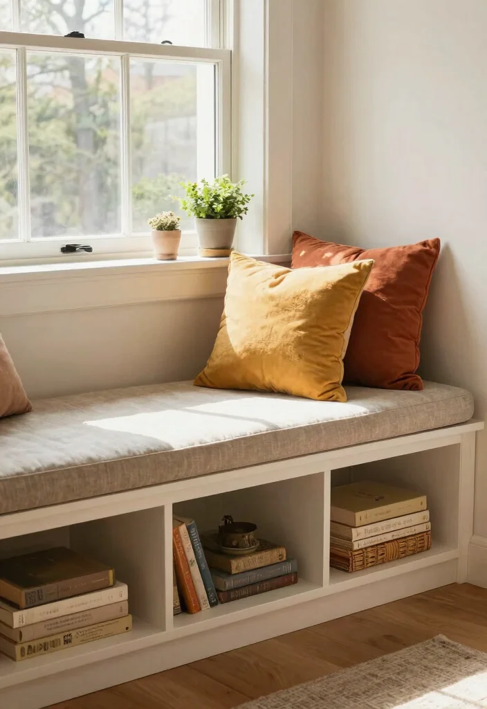 12 Bedroom Sitting Area Ideas for Cozy Relaxing Corners 4. Built In Bench 0
