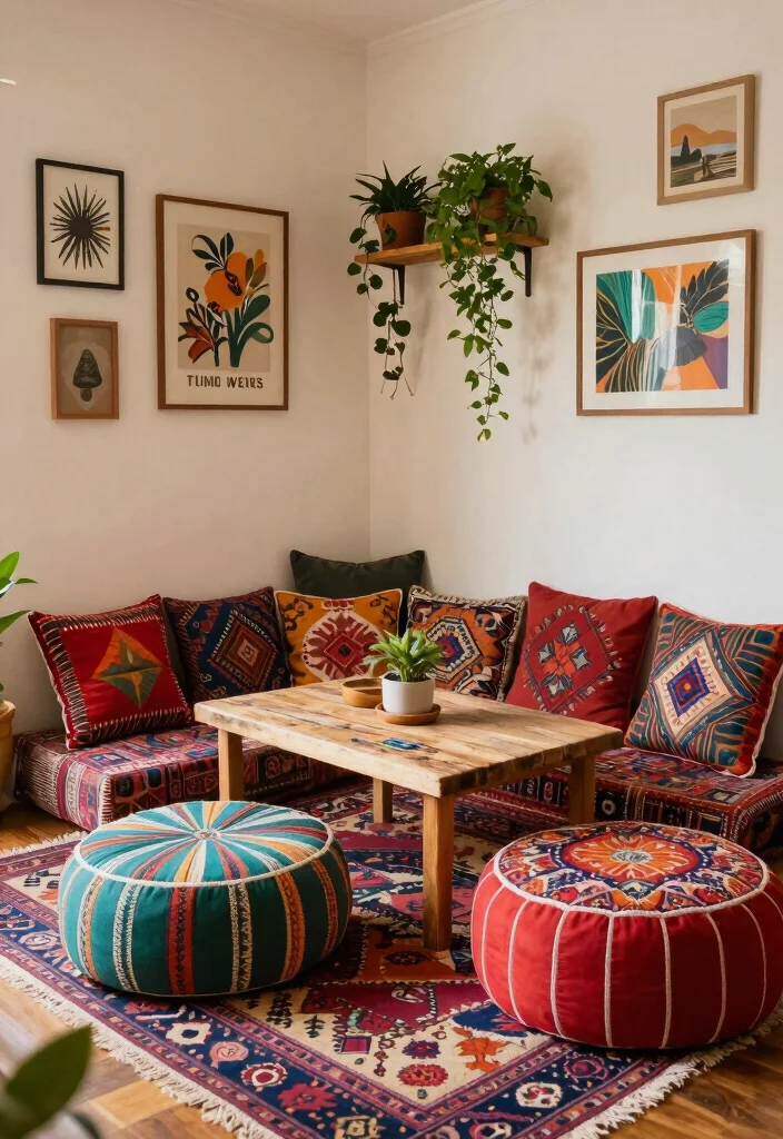 12 Bedroom Sitting Area Ideas for Cozy Relaxing Corners 6. Bohemian Vibes 0