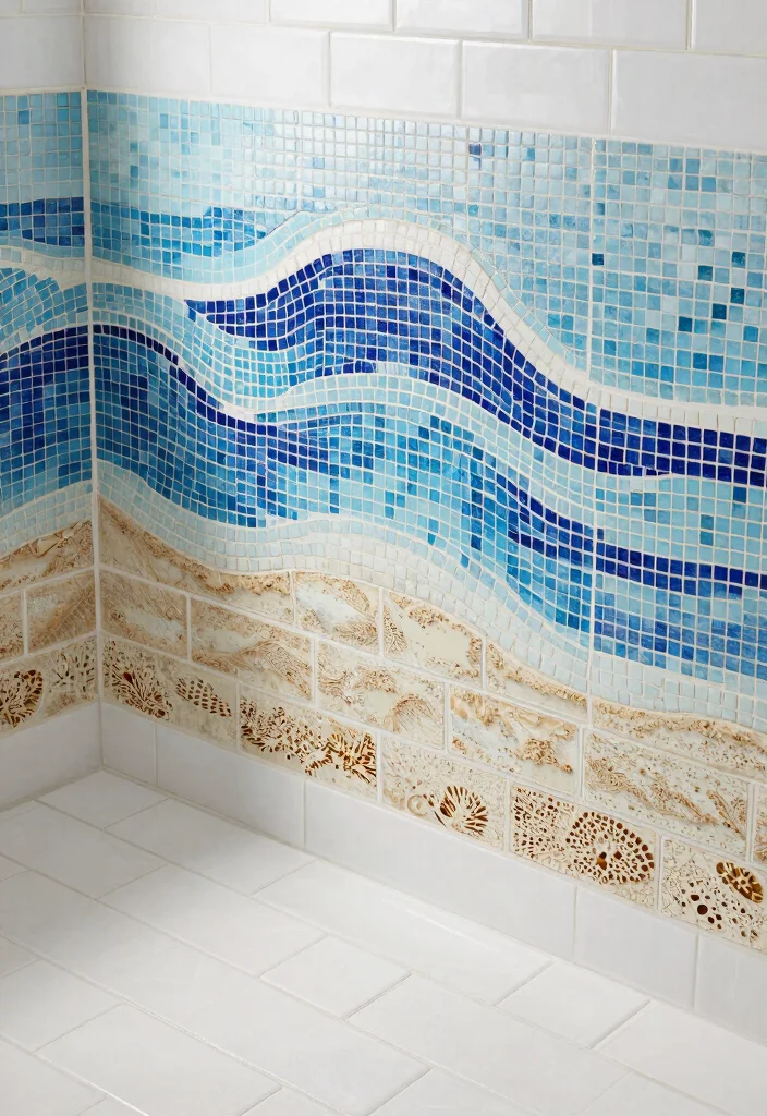 12 Blue Bathroom Decor Ideas for a Clean Coastal Mood 11. Coastal Inspired Tiles 0