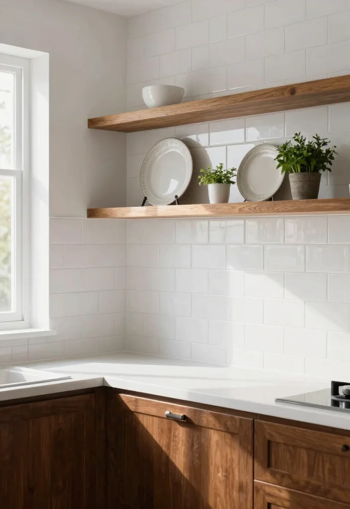 12 Brown Cabinet Backsplash Ideas for a Rich Coordinated Look 1. Classic White Subway Tile 0