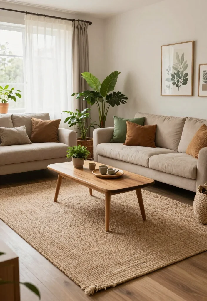 12 Carpeted Living Room Ideas for Warm Comfortable Spaces 1. Sustainable Jute Carpets 0