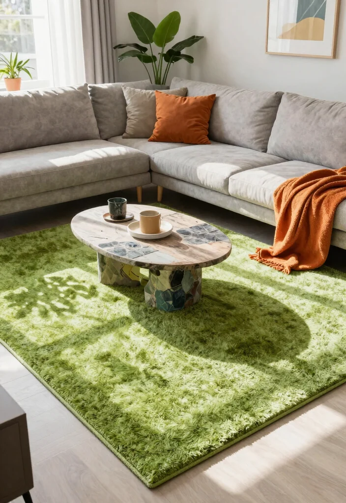 12 Carpeted Living Room Ideas for Warm Comfortable Spaces 3. Eco Friendly Synthetic Carpets 0