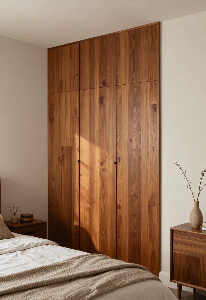 12 Cherry Wood Bedroom Decor Ideas with Warm Classic Style 7. Cherry Wood Accent Walls 0