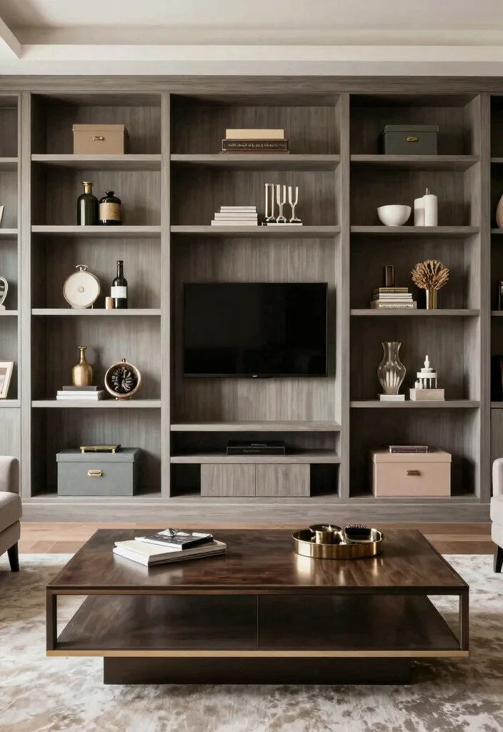 12 Classy Living Room Ideas with Elegant Details 10. Smart Storage Solutions 0