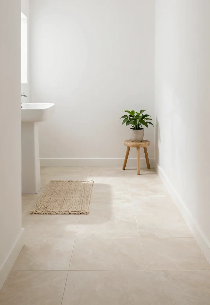 12 Cute Small Bathroom Ideas with Fresh Aesthetic Charm 10. Choose Elegant Flooring 0