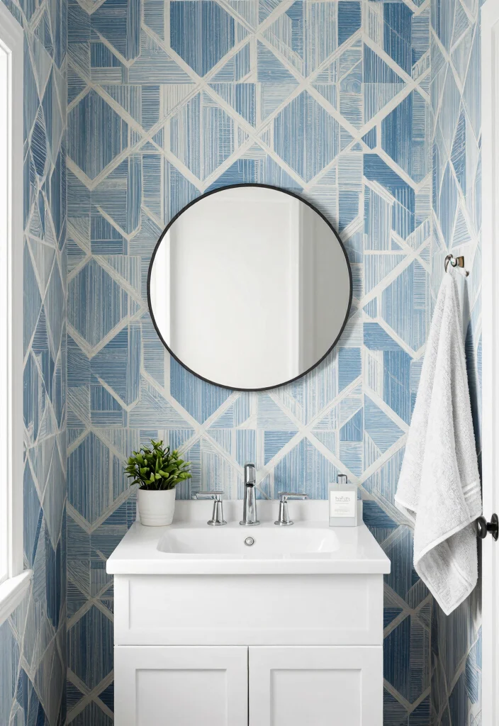 12 Cute Small Bathroom Ideas with Fresh Aesthetic Charm 6. Consider a Statement Wall 0