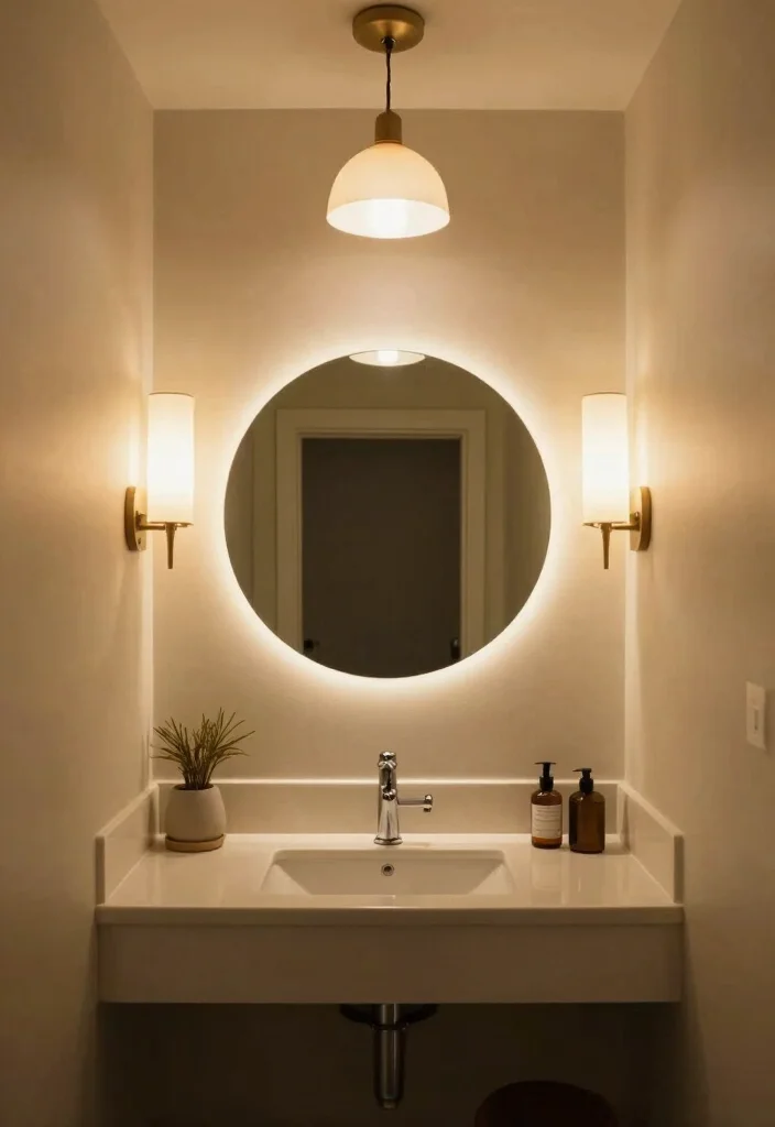12 Cute Small Bathroom Ideas with Fresh Aesthetic Charm 7. Smart Lighting Solutions 0
