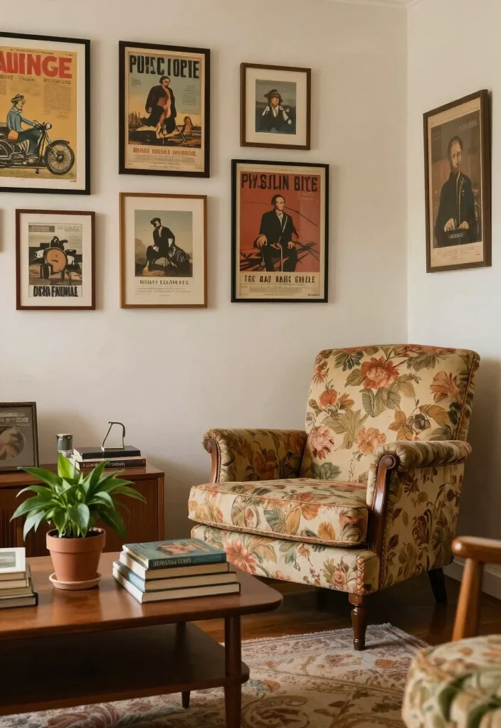 12 Eclectic Living Room Ideas with Mixed Textures 3. Vintage Finds That Tell a Story 0