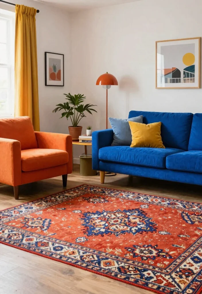 12 Eclectic Living Room Ideas with Mixed Textures 9. Colorful Furniture Combinations 0