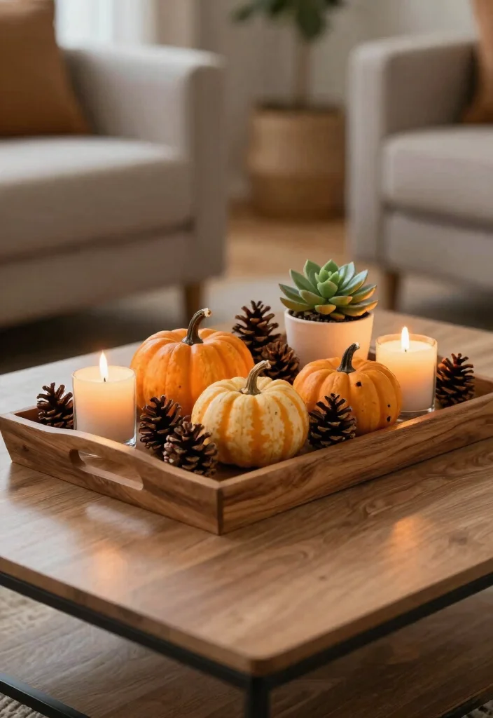 12 Fall Living Room Decor Ideas for Cozy Vibes 10. Set Up a Seasonal Centerpiece 0