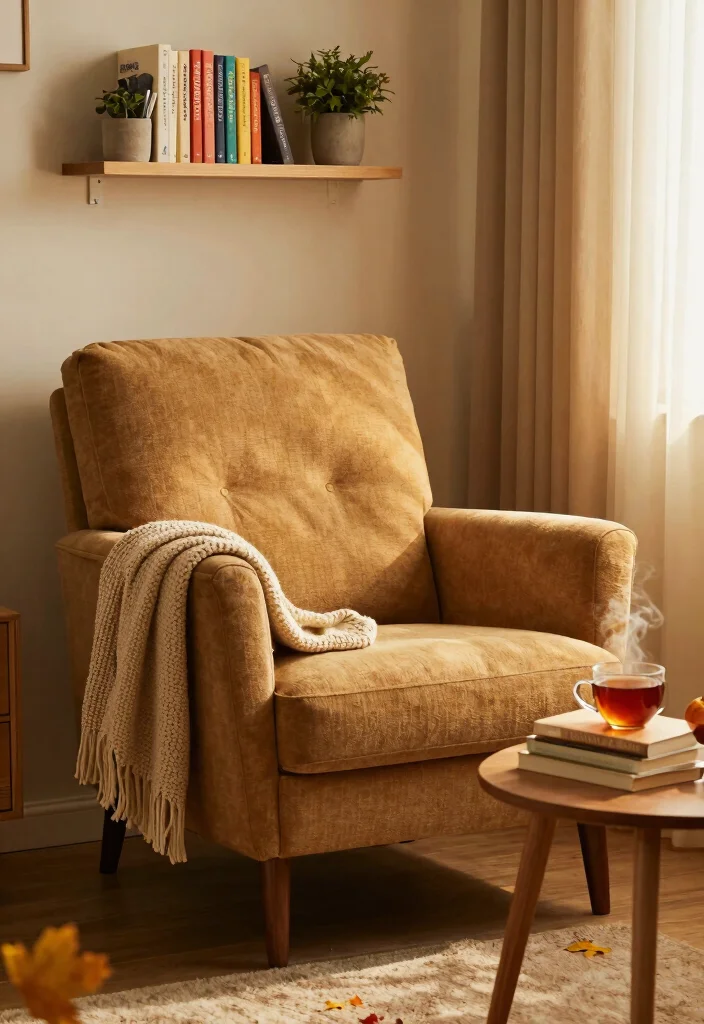 12 Fall Living Room Decor Ideas for Cozy Vibes 4. Create a Cozy Reading Nook 0