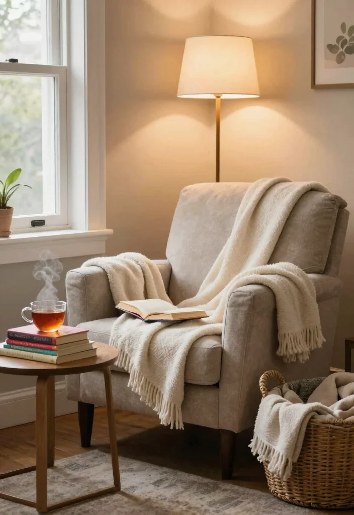 12 Fall Living Room Ideas with Warm Seasonal Style 8. Create a Reading Nook with Comfort 0
