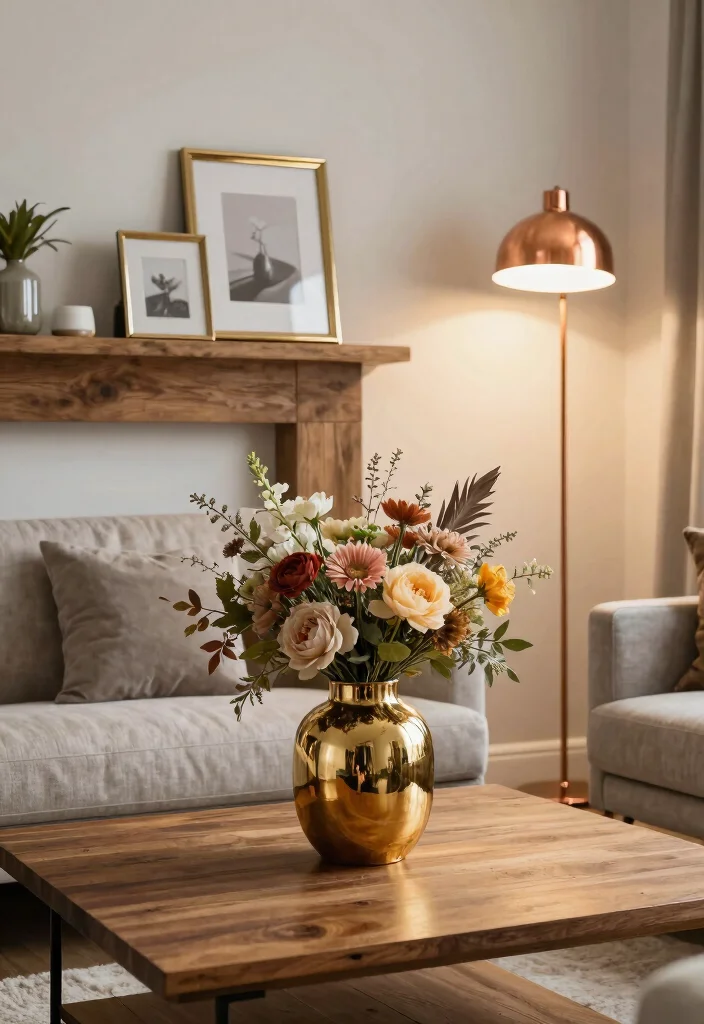 12 Fall Living Room Ideas with Warm Seasonal Style 9. Add a Touch of Metallic Accents 0