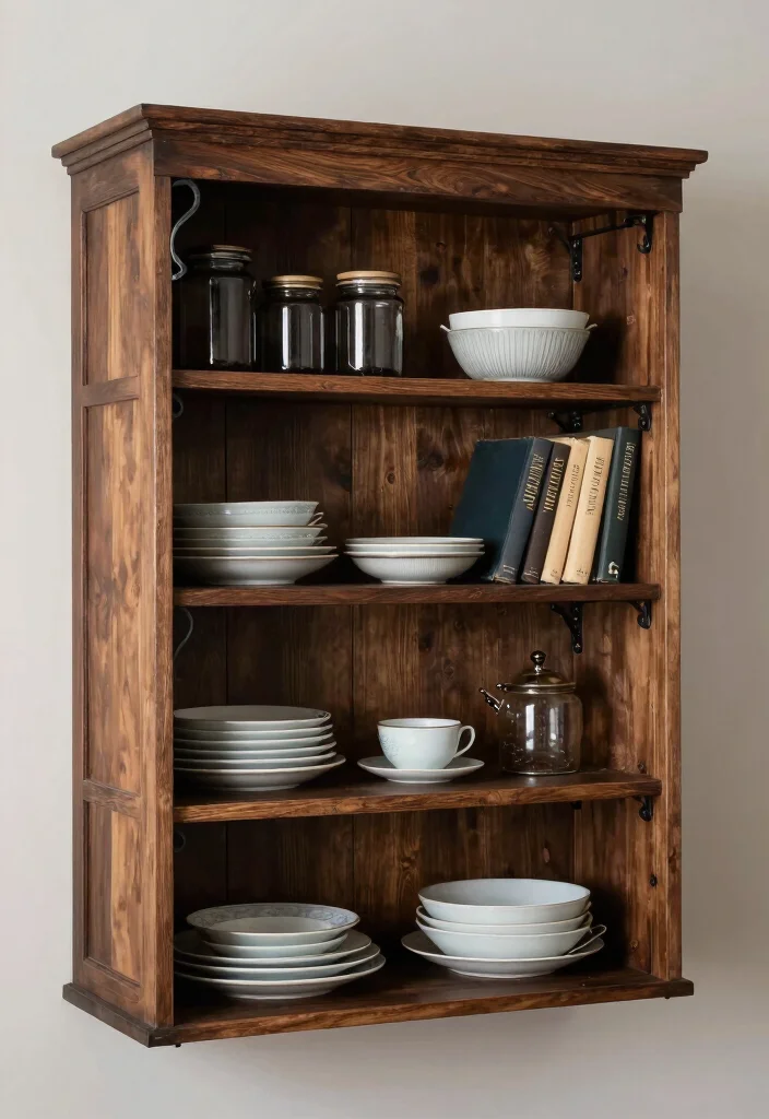 12 Gothic Kitchen Ideas with Dark Dramatic Style 8. Open Shelving with Style 0