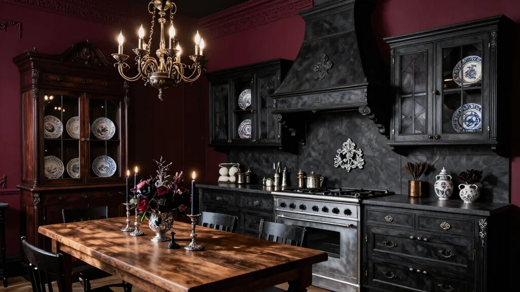 12 Gothic Kitchen Ideas with Dark Dramatic Style